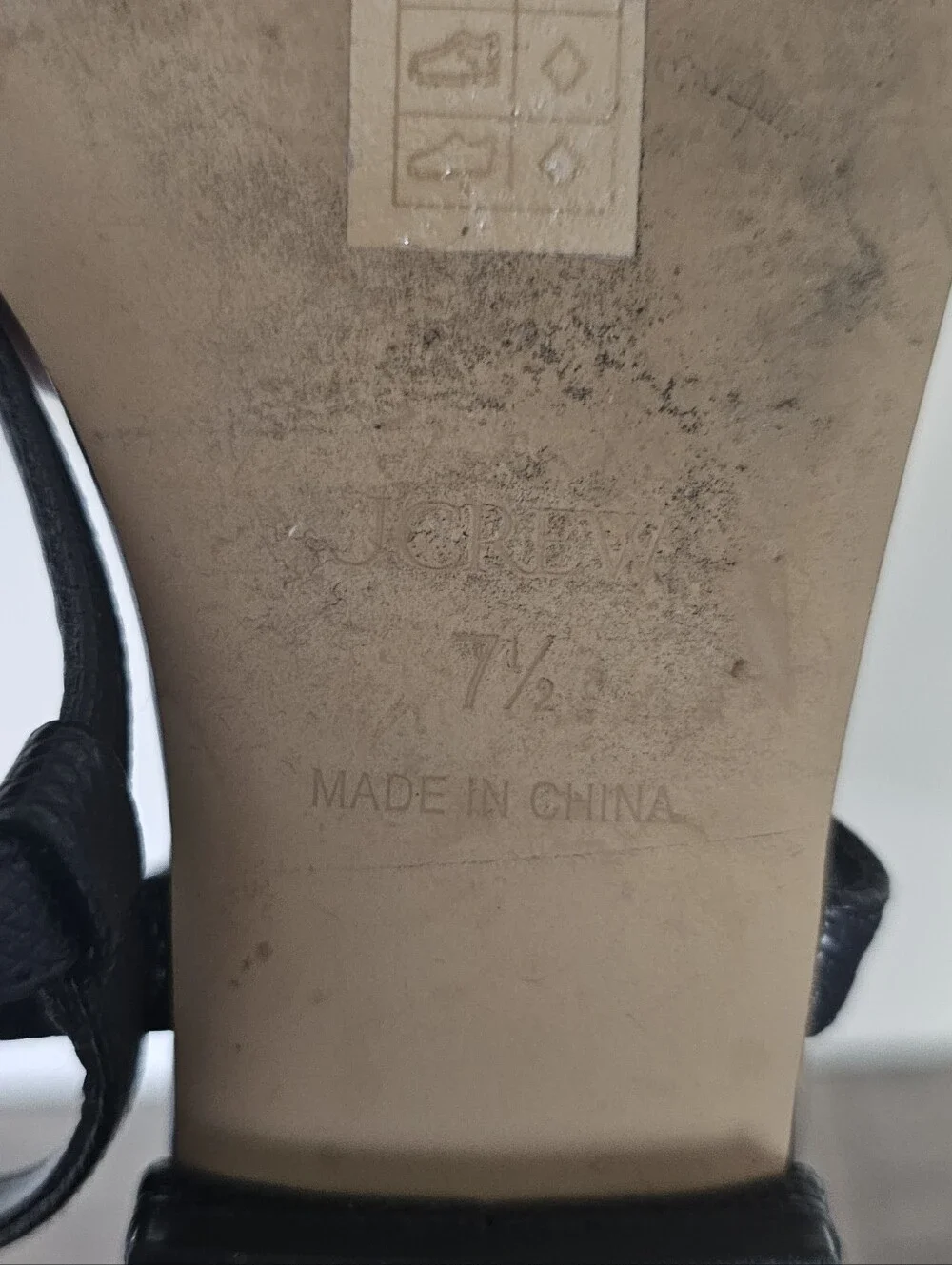 J.Crew Sadie Black ankle strap thong sandals 7 1/2